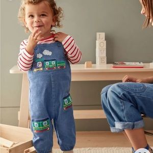 Boden Fun Overalls- Train Theme